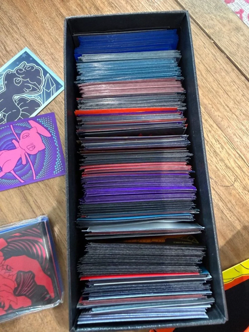 Bulk Pokémon TCG Card Sleeves Lot ETB Art Sleeves Sealed & Loose + Deck Box